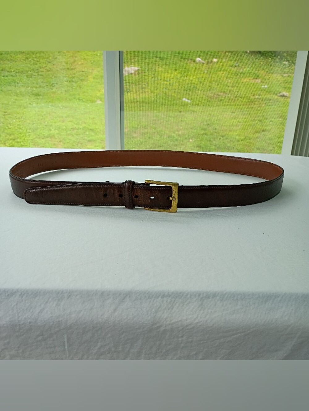 Trafalgar Leather Cortina Belt Men 38" TX1715 USA Handpolished 1" Width Handmade